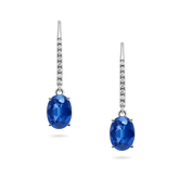 Blue Sapphire & Diamond Earrings (18ct) - Dracakis Jewellers